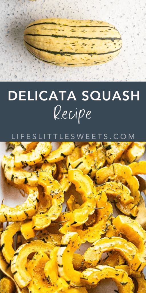 delicata squash recipe with text overlay