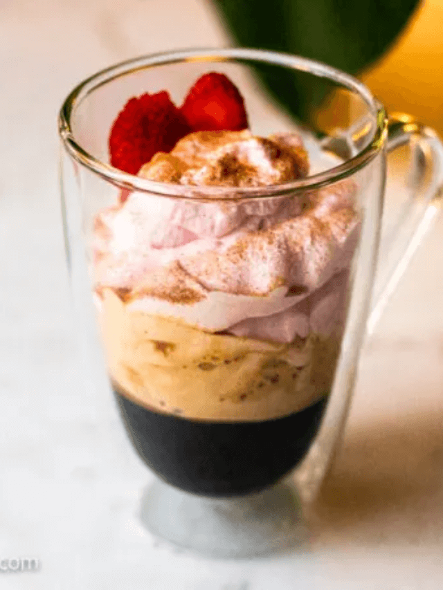 DELICIOUS ESPRESSO WITH STRAWBERRY WHIPPED CREAM STORY