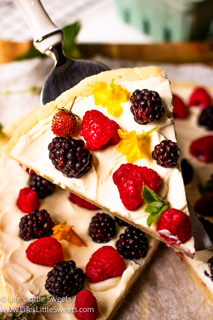 fruit pizza with fresh berries on top