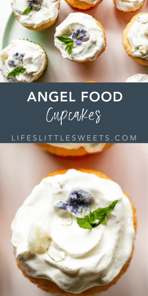 angel food cupcakes with text overlay