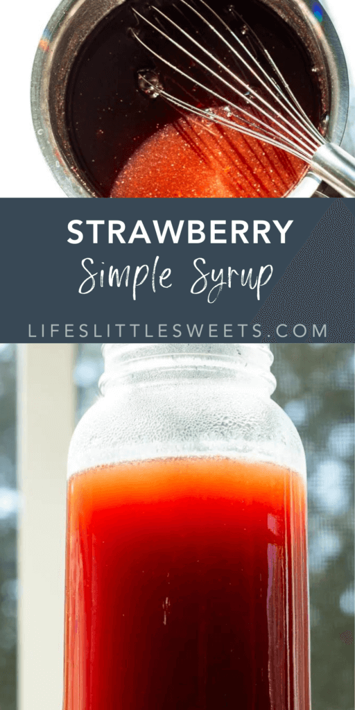 strawberry simple syrup with text overlay