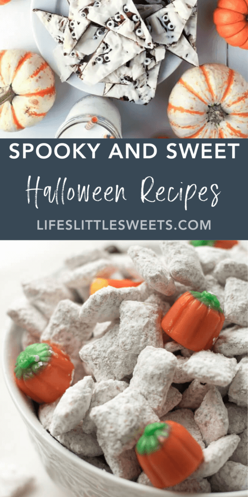 spooky and sweet halloween recipes with text overlay