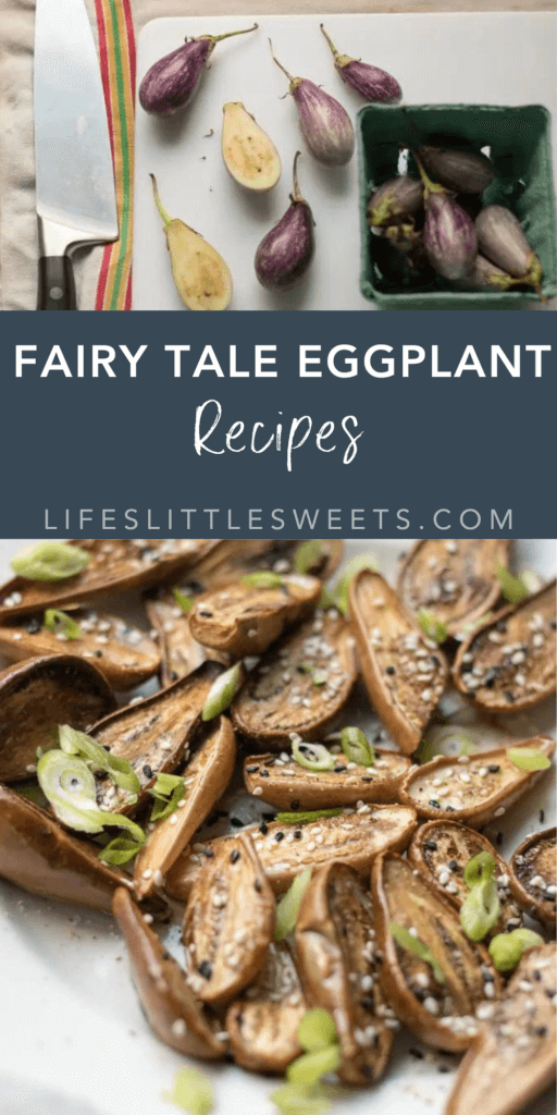 fairy tale eggplant recipes with text overlay