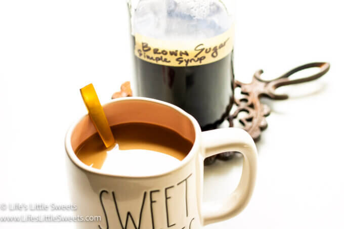 coffee made using brown sugar simple syrup