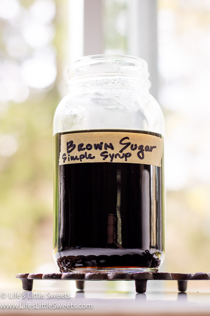 Brown Sugar Simple Syrup on a trivet 