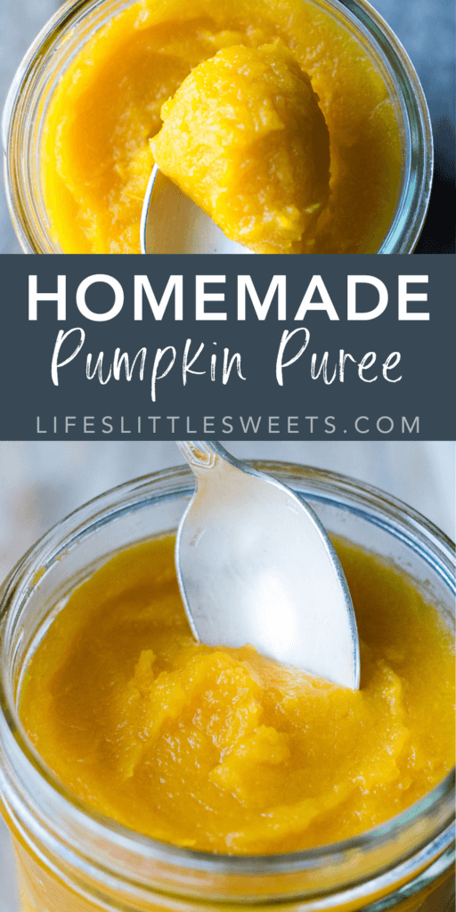 homemade pumpkin puree with text overlay