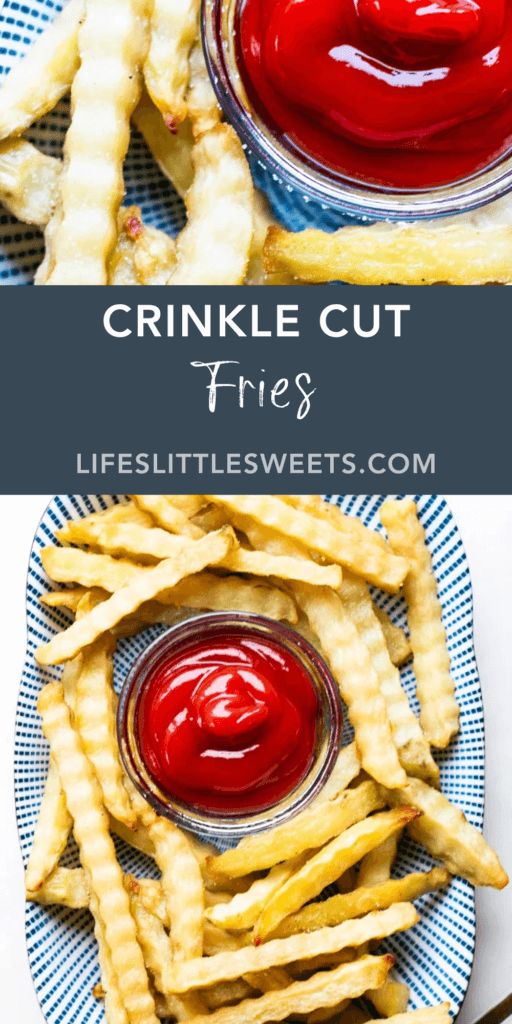 Crinkle Cut Fries with text overlay