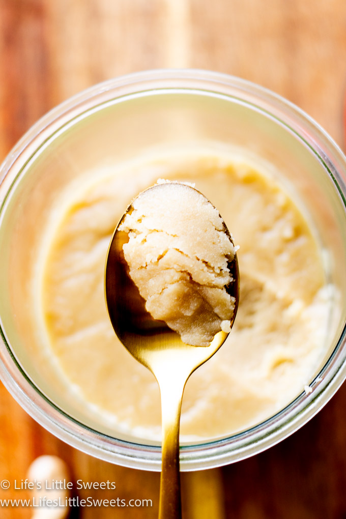 Cashew Butter on a gold spoon