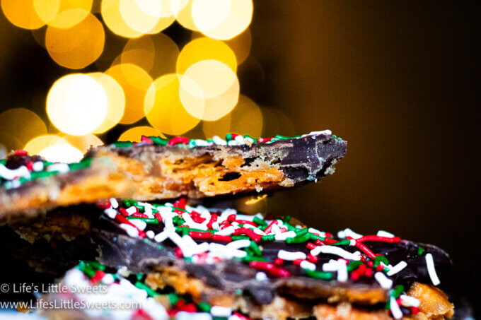 Christmas crack with Christmas lights in the background