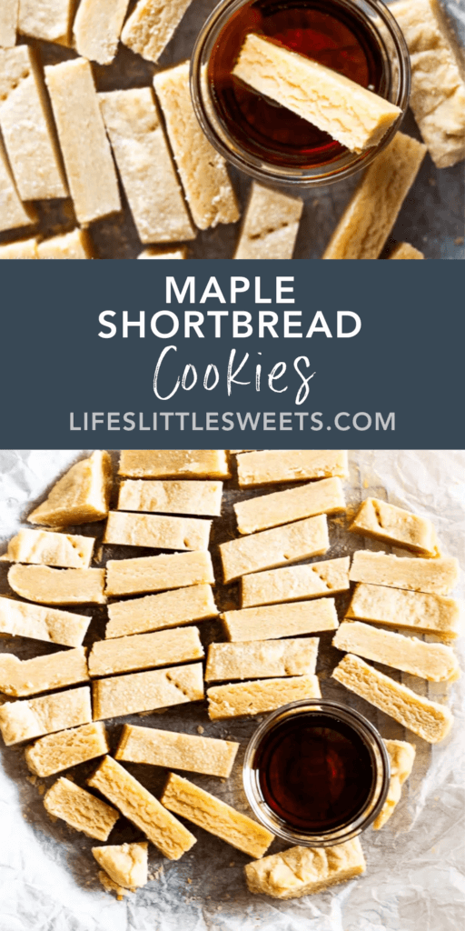 Maple Shortbread Cookies with text overlay