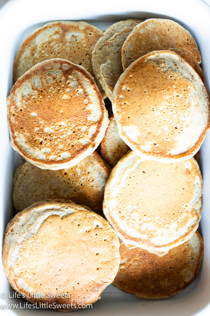 Sourdough Pancakes in a white dish