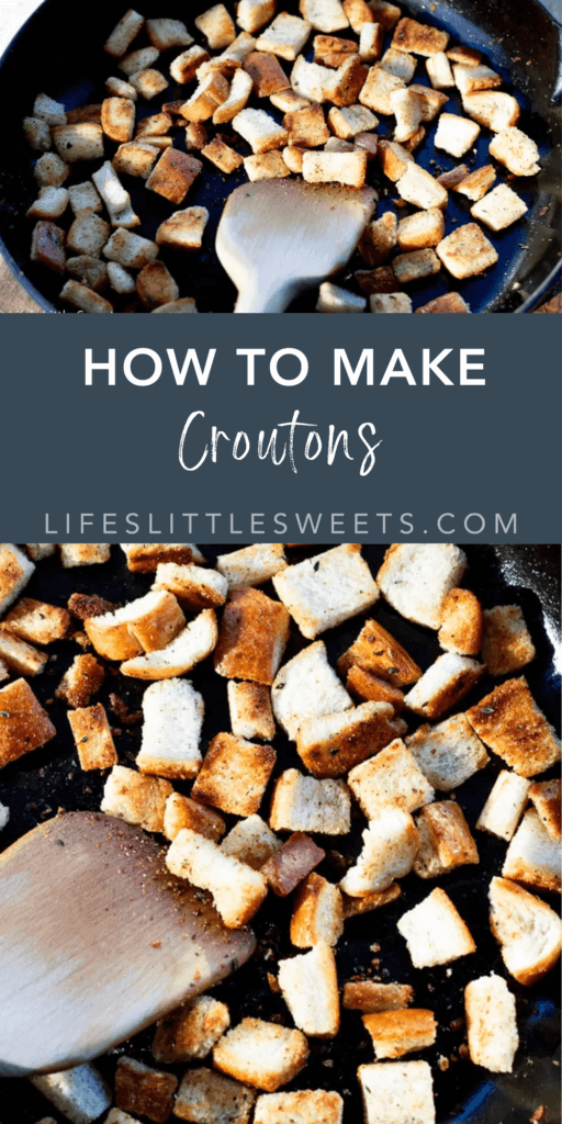Croutons (How to Make Croutons) with text overlay
