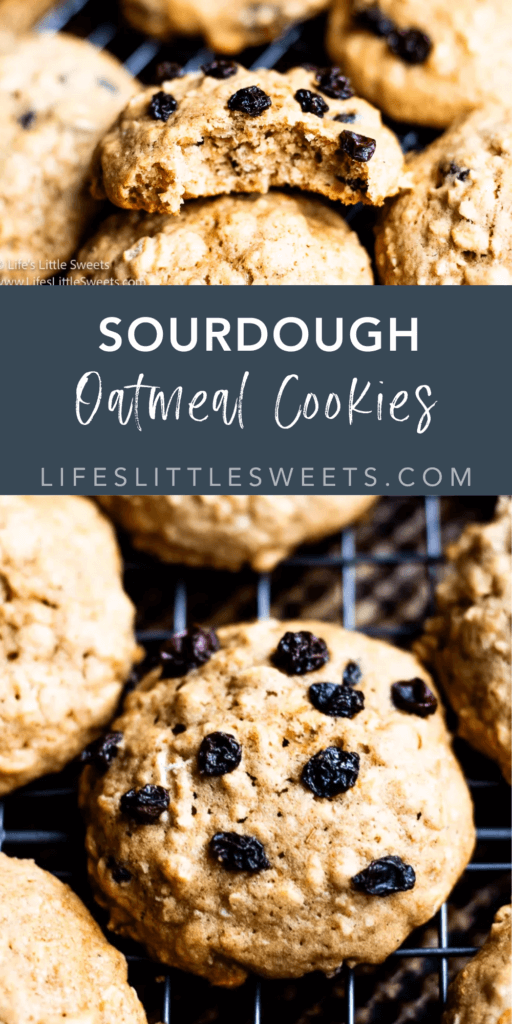 Sourdough Oatmeal Cookies Recipe with text overlay