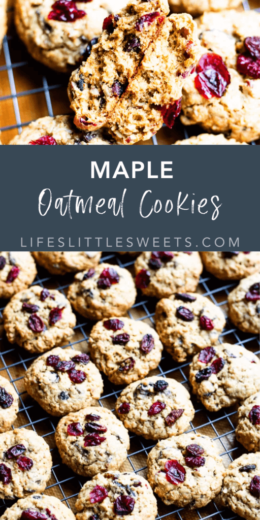 Maple Oatmeal Cookies Recipe with text overlay