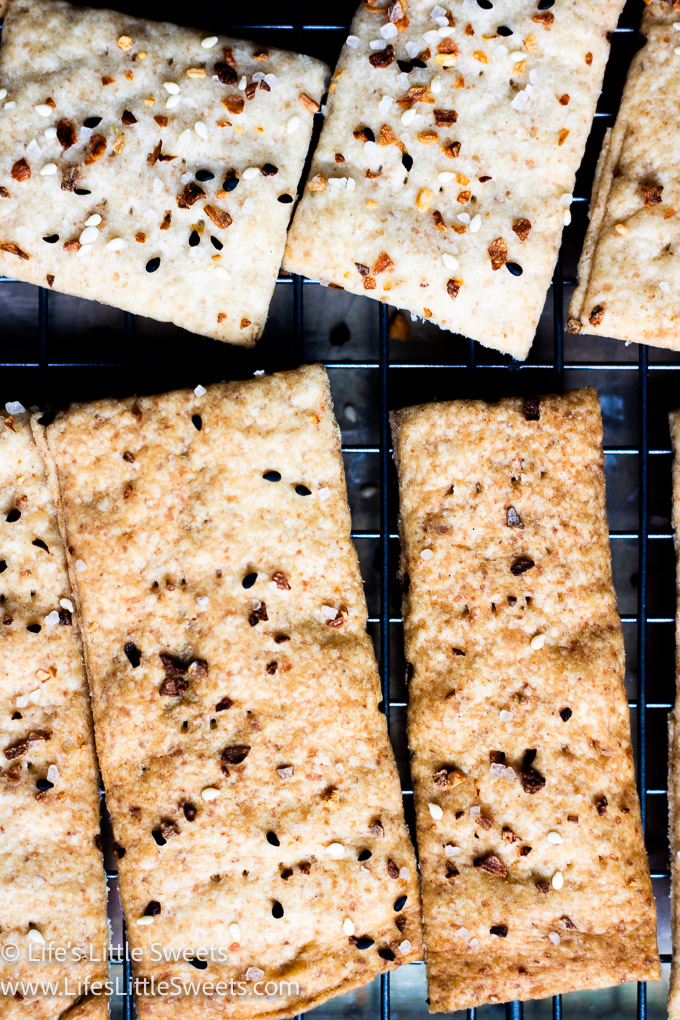 homemade crackers with everything bagel seasoning