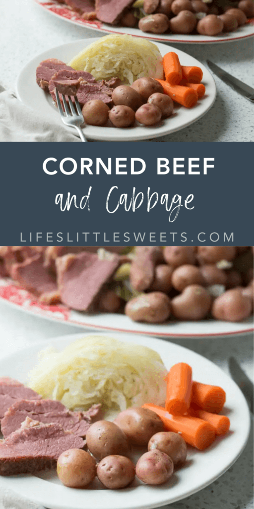 Corned Beef and Cabbage with text overlay