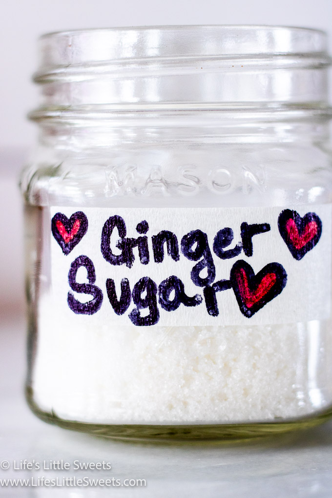 Ginger sugar in a mason jar