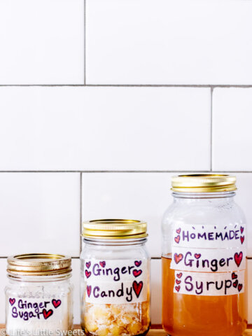 3 mason jars with fresh ginger recipes